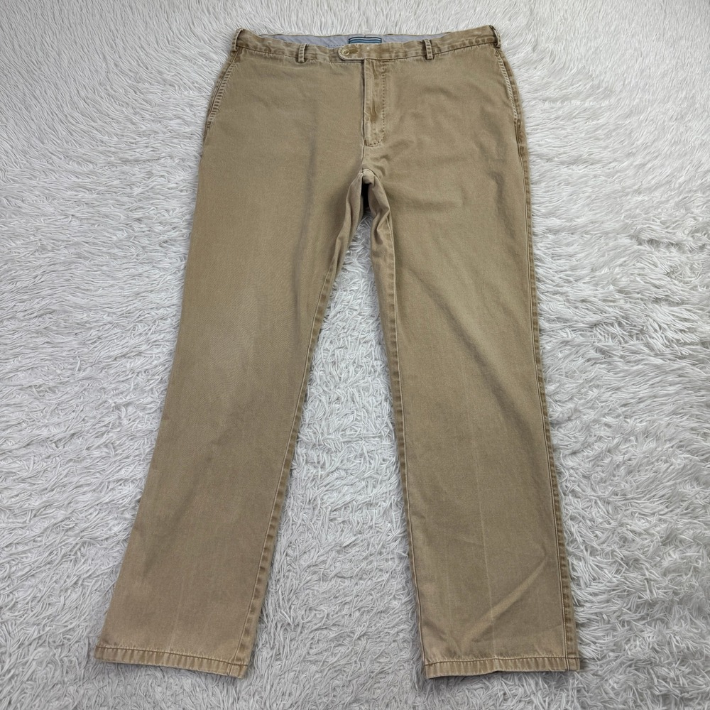 Peter Millar Pants Mens 38x31 Beige Chinos 100% Pima Cotton Straight Leg